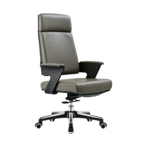 High-Back Leather Executive Chair, white-background front or three-quarter view