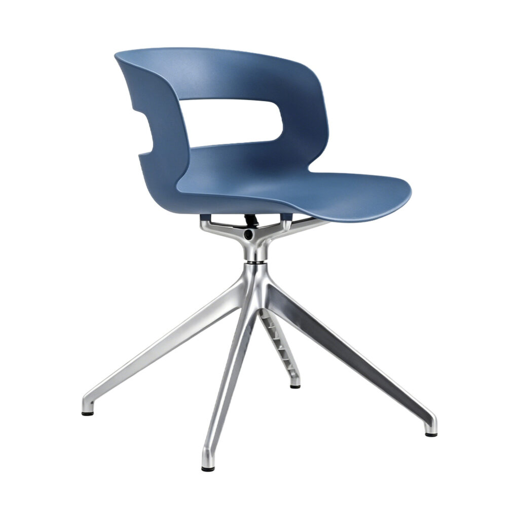 Moulded Plastic Swivel Chair, white-background front or three-quarter view