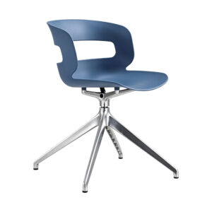 Moulded Plastic Swivel Chair, white-background front or three-quarter view