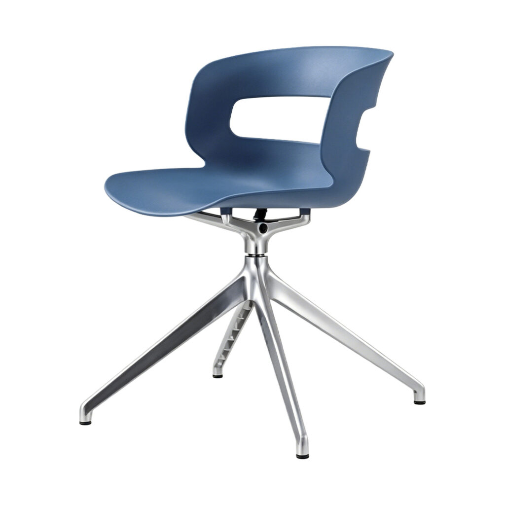 Moulded Plastic Swivel Chair, white-background front or three-quarter view