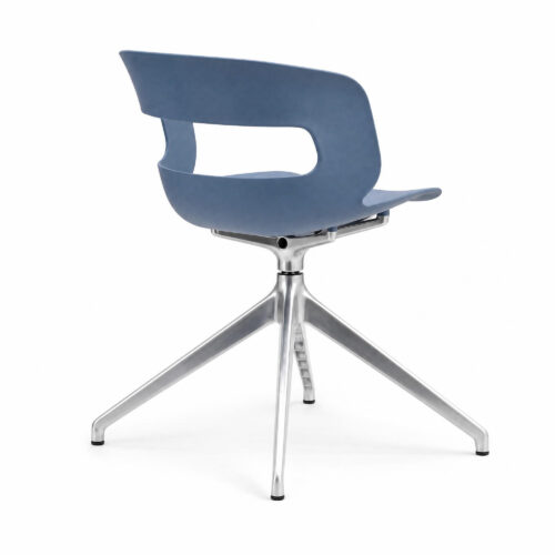 Moulded Plastic Swivel Chair, white-background rear or detail view
