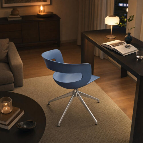 Moulded Plastic Swivel Chair, lifestyle setting 4