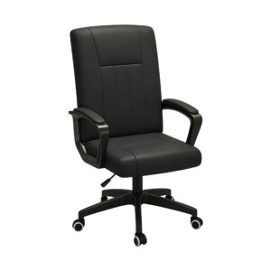 PU Leather Computer Chair in Black, white-background colour variation
