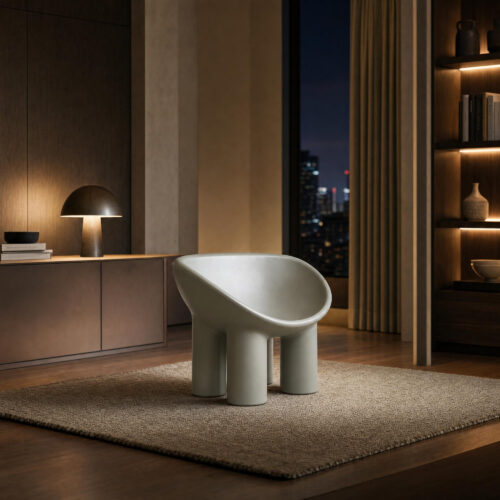 Elephant Leg Chair in Grey, alternative campaign view