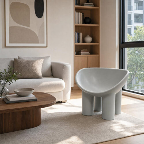 Elephant Leg Chair in Grey, lifestyle setting 2