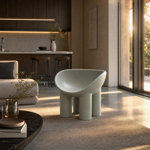 Elephant Leg Chair in Grey, lifestyle setting 3