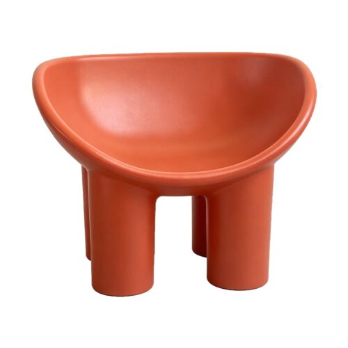 Elephant Leg Chair in Orange, white-background front or three-quarter view