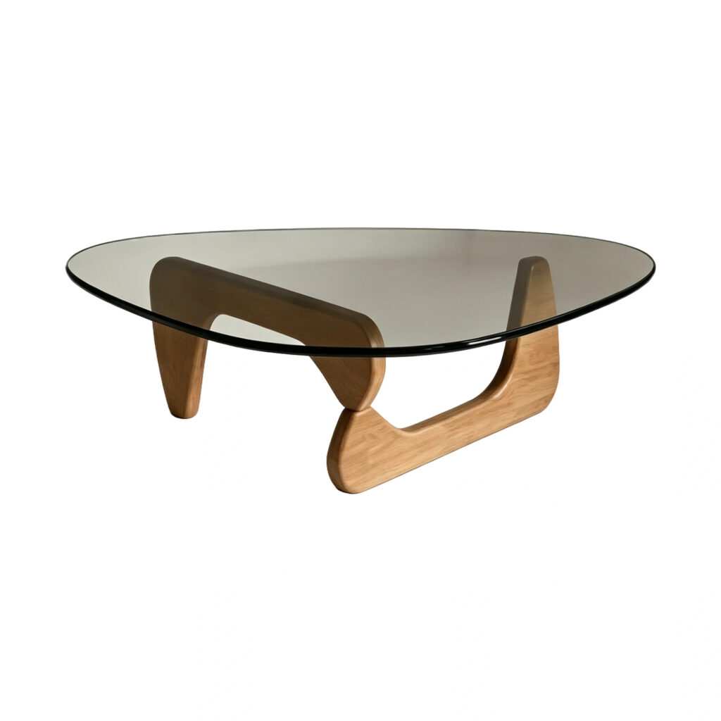 The Sculptural Walnut Base Coffee Table, white-background front or three-quarter view