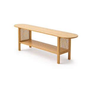 Rattan Coffee Table, white-background rear or detail view