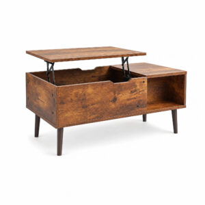 Rustic Dual-Lift Coffee Table, white-background rear or detail view