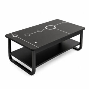 U-Frame Geometric Double-Layered Coffee Table, white-background front or three-quarter view