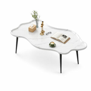 Nebula Marble Cloud Table, white-background rear or detail view