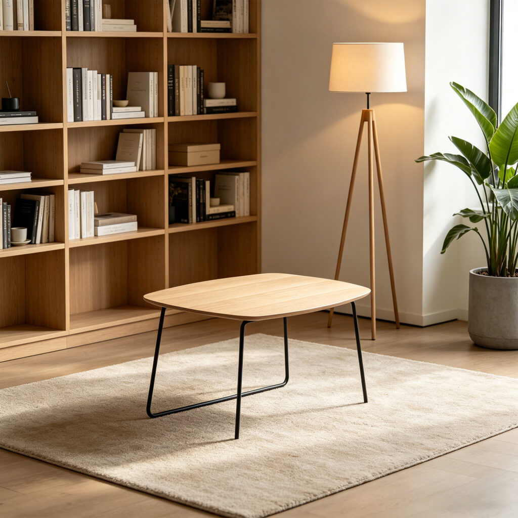 Minimalist Oak Coffee Table, lifestyle setting 1