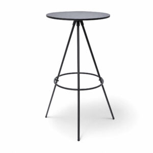 Slim Frame Round Bar Table, white-background rear or detail view