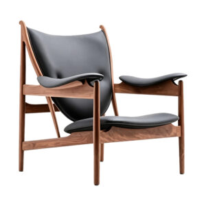 Leather Leisure Chair, white-background front or three-quarter view