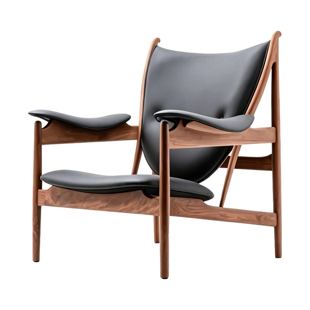 Leather Leisure Chair, white-background front or three-quarter view
