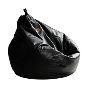 Body-Support Bean Lounger Sofa in Black, white-background front or three-quarter view