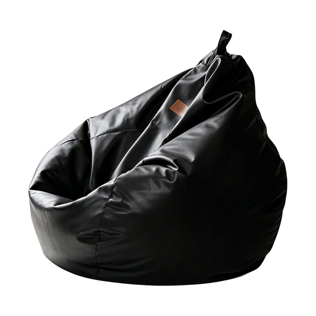 Body-Support Bean Lounger Sofa in Black, white-background front or three-quarter view