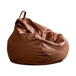 Body-Support Bean Lounger Sofa in Dark Brown, white-background rear or detail view