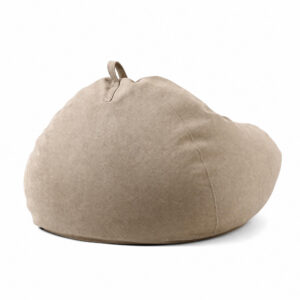 CozyCloud Cotton-Linen Bean Bag, white-background rear or detail view
