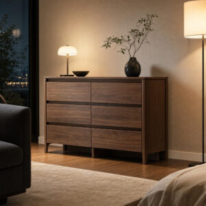 Walnut Wood 6-Drawer Chest, alternative campaign view
