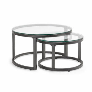 Nested Round Coffee Table Set, white-background front or three-quarter view