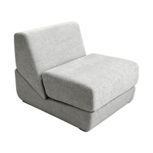 3-in-1 Folding Floor Sofa in Light Grey, white-background front or three-quarter view