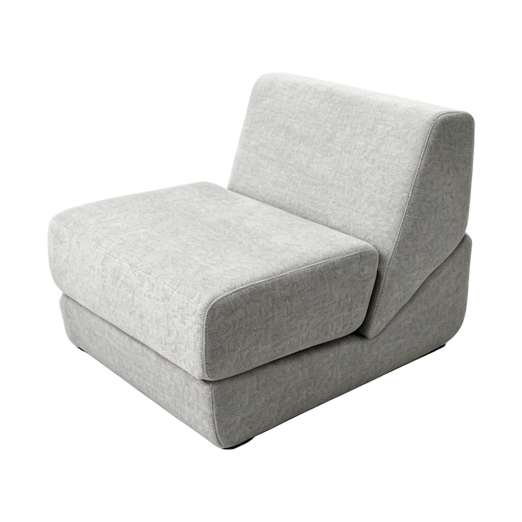 3-in-1 Folding Floor Sofa in Light Grey, white-background front or three-quarter view