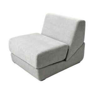 3-in-1 Folding Floor Sofa in Light Grey, white-background front or three-quarter view