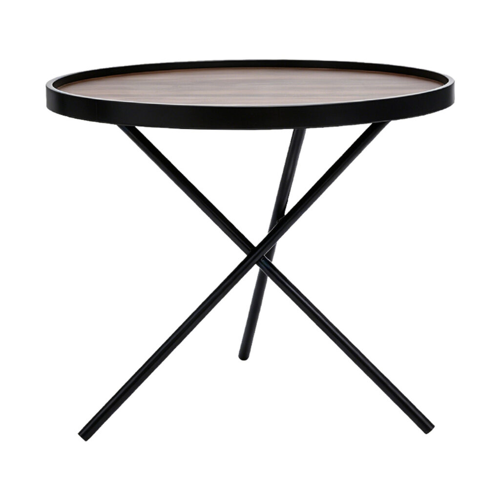 Black Cross Base Side Table, white-background front or three-quarter view