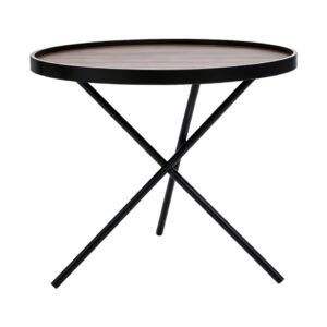 Black Cross Base Side Table, white-background front or three-quarter view