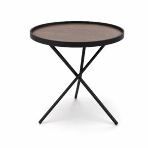 Black Cross Base Side Table, white-background rear or detail view