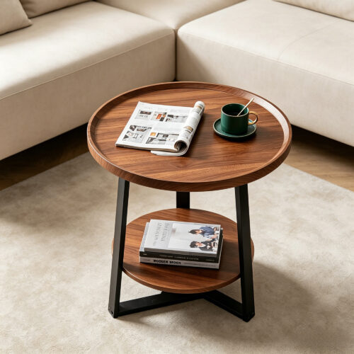 Luna Modern Dual Tier Side Table, lifestyle setting 1