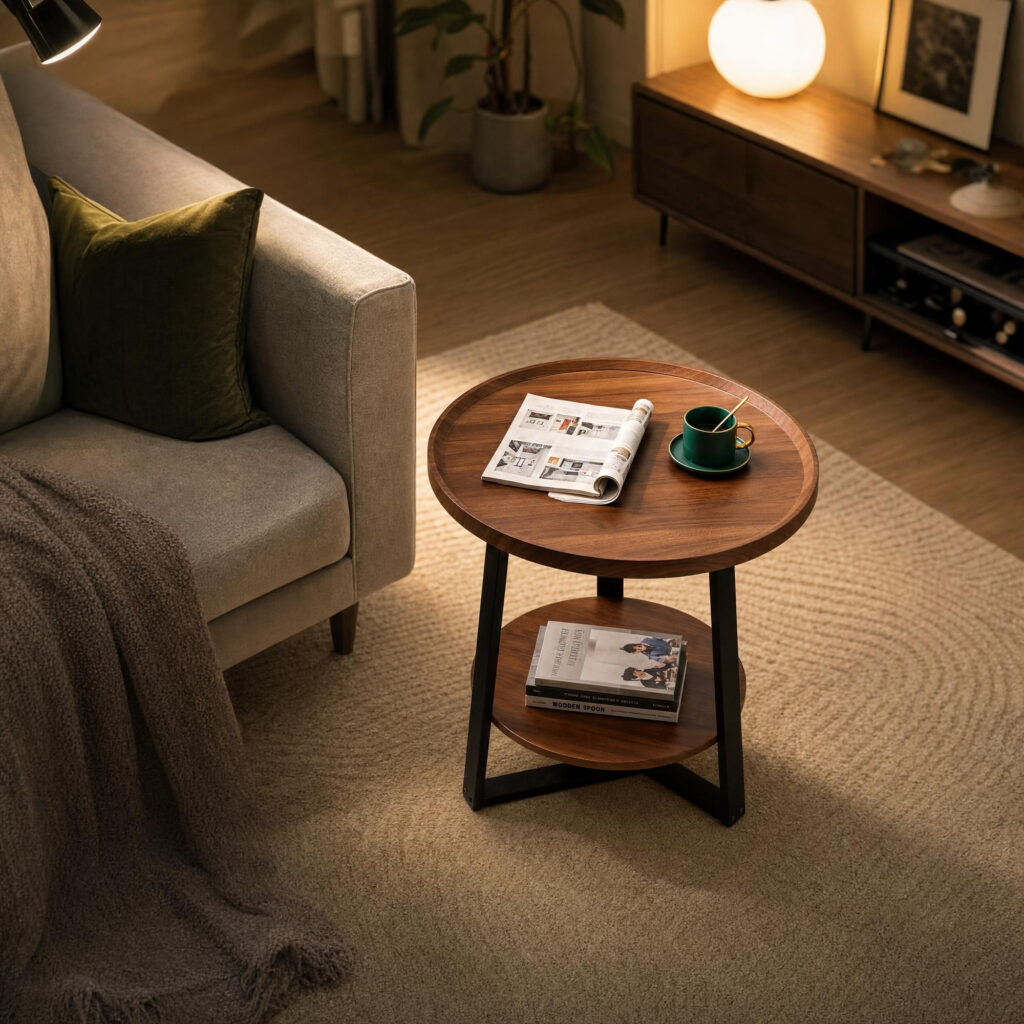 Luna Modern Dual Tier Side Table, lifestyle setting 4
