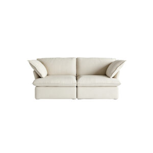 Contemporary White Sectional Sofa, white-background front or three-quarter view