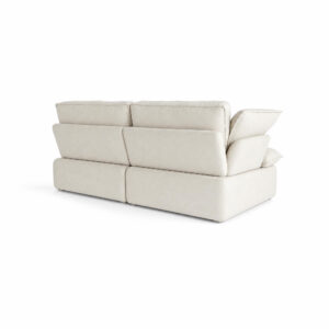 Contemporary White Sectional Sofa, white-background rear or detail view