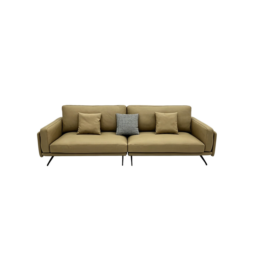 Opulent Nappa Sanctuary Sofa, white-background front or three-quarter view