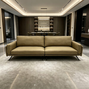 Opulent Nappa Sanctuary Sofa, styled campaign view