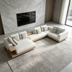 Serene Cloud Sofa, styled campaign view