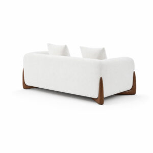 The Soft Geometry Wood Base Sofa, white-background rear or detail view