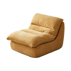 The Plush Puffy Floor Sofa, white-background front or three-quarter view
