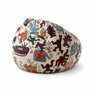 Pop Art Bean Bag Sofa, white-background rear or detail view