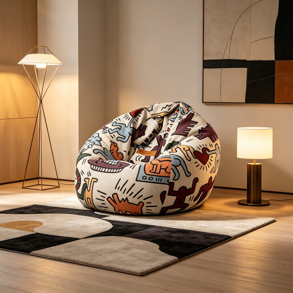 Pop Art Bean Bag Lounger, styled campaign view
