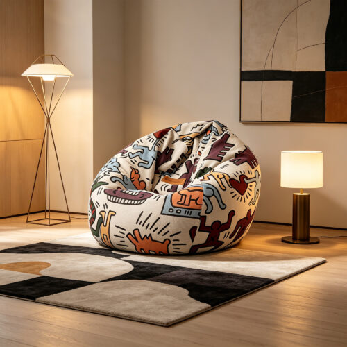 Pop Art Bean Bag Lounger, styled campaign view