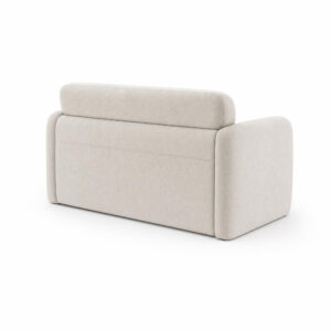 Compact Beige 2-Seater Sofa, white-background rear or detail view