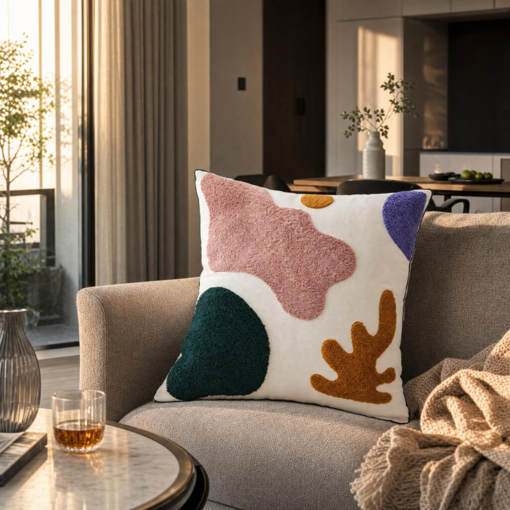 Raised Tuft Sofa Cushion, lifestyle setting 3