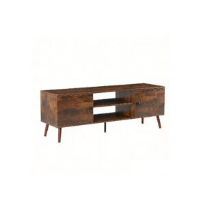 Wood Grain TV Stand, white-background front or three-quarter view