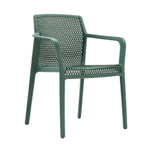 Italian Designer Honeycomb Stackable Outdoor Chair, white-background front or three-quarter view