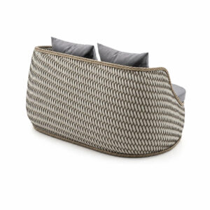 Leisure Outdoor Open-Air Balcony Rattan Sofa, white-background rear or detail view