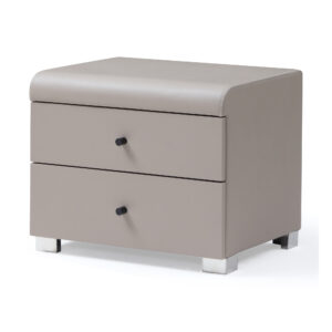 Cove Grey Two-Drawer Bedside Table — alternate supplier view showing the top and base